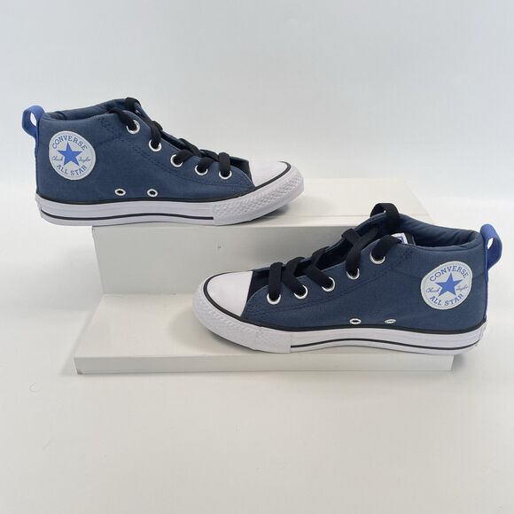 Converse Chuck Taylor Street Mid Unisex Big Kids Shoes Sneakers Blue Size 2 New - Picture 4 of 10